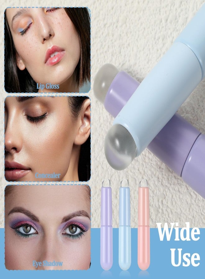 oruola فرشاة شفاه سيليكونية مكونة من 3 قطع، أداة لوضع مرطب الشفاه، أداة قابلة لإعادة الاستخدام لوضع قناع الشفاه، أداة سيليكونية عالية المرونة لوضع مرطب الشفاه، ملمع الشفاه، خافي العيوب، لون الماكرون - Image 4